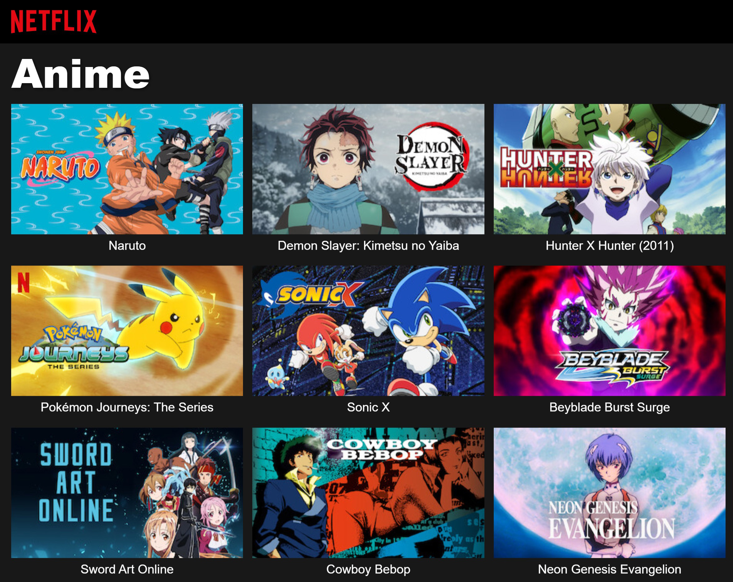 Catálogo de Animes da Netflix - Naruto Channel